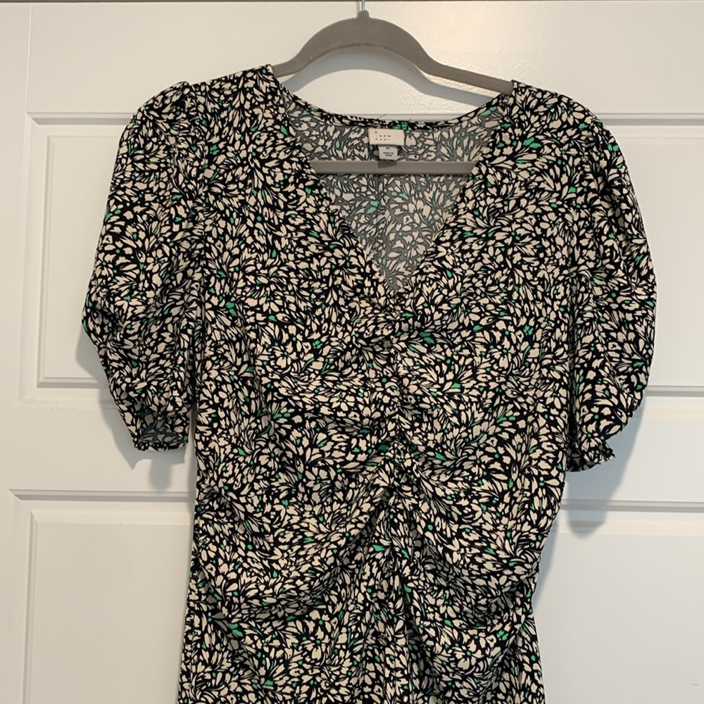 A New Day Crepe Short Sleeve Floral Midi Dress - Picture 6 of 13